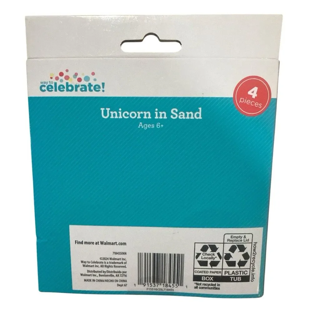 Way to Celebrate Unicorn In Sand Surprise Party Favors Set of 8 Birthday Toys 6+